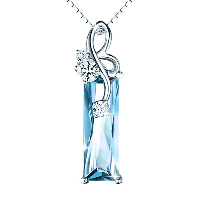 Aquamarine gemstones diamond pendant necklaces