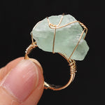 Wire Wrap Amethysts Quartzs Finger Ring