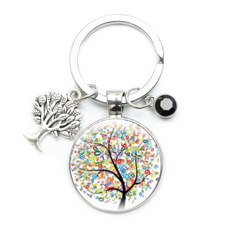 Tree of Life Crystal Stone Charms Keychain