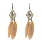 Fringed water drops earrings