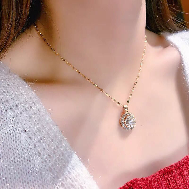 White Diamond, Gemstone  Pendants Necklace