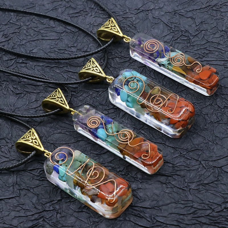 Natural Chakra Orgone Energy Pendant Necklace