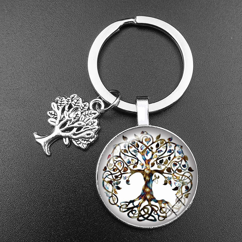Crystal Glass Tree of Life Keychain