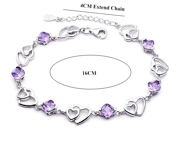 Crystal Heart Charm Bracelets