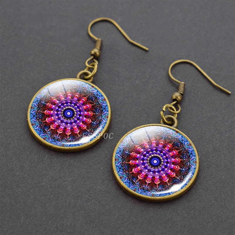 Sacred Geometry Dangle Hook Earrings