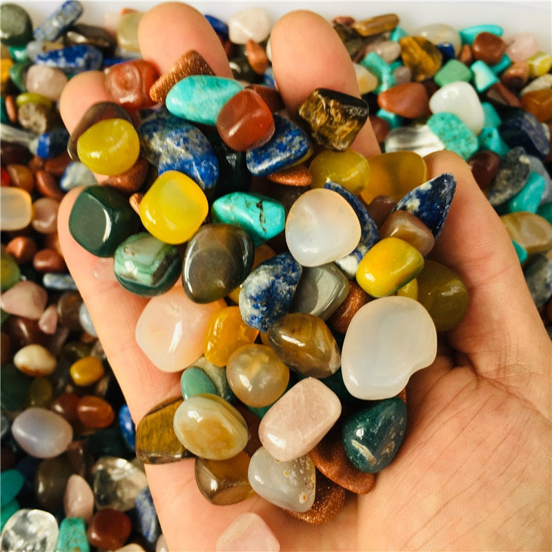 Tumbled gemstone mixed stones natural rainbow  colorful rock mineral agate for chakra healing