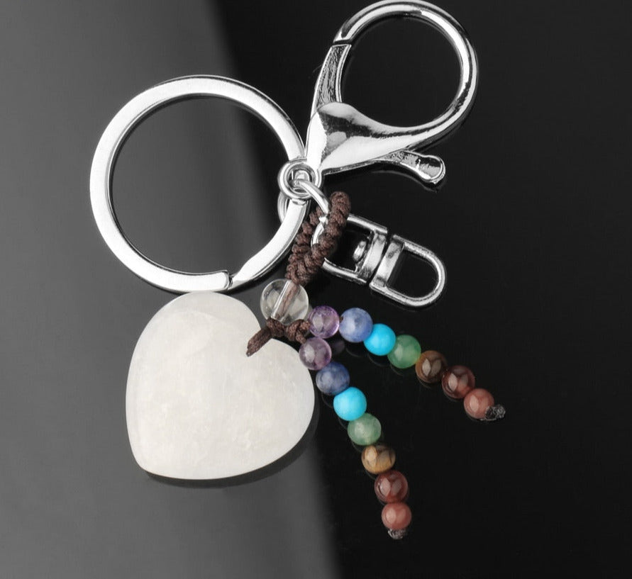  Pink Quartz Tiger Eye Keyring