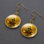Chakra Spiritual Healing Glass Dangle Earrings