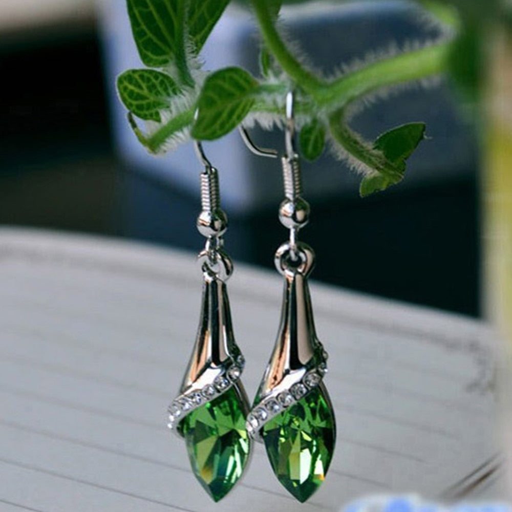 Ethnic Rhinestone Crystal Drop Earrings