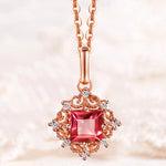 Ruby gemstones red crystal pendant necklaces