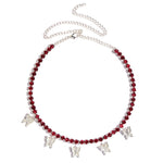Iced Out Butterfly Choker Necklaces For Women