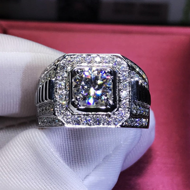 Gold 2.0 Carat White Crystal CZ Ring