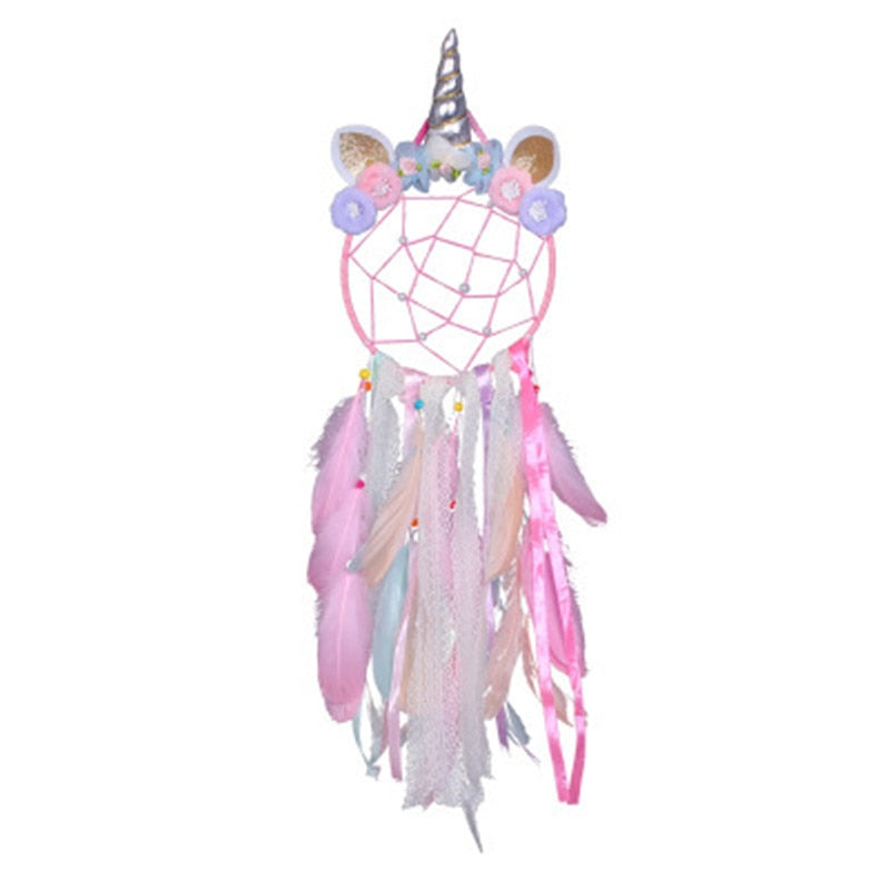 Indian Style Pink Unicorn Dreamcatcher Wind Chimes