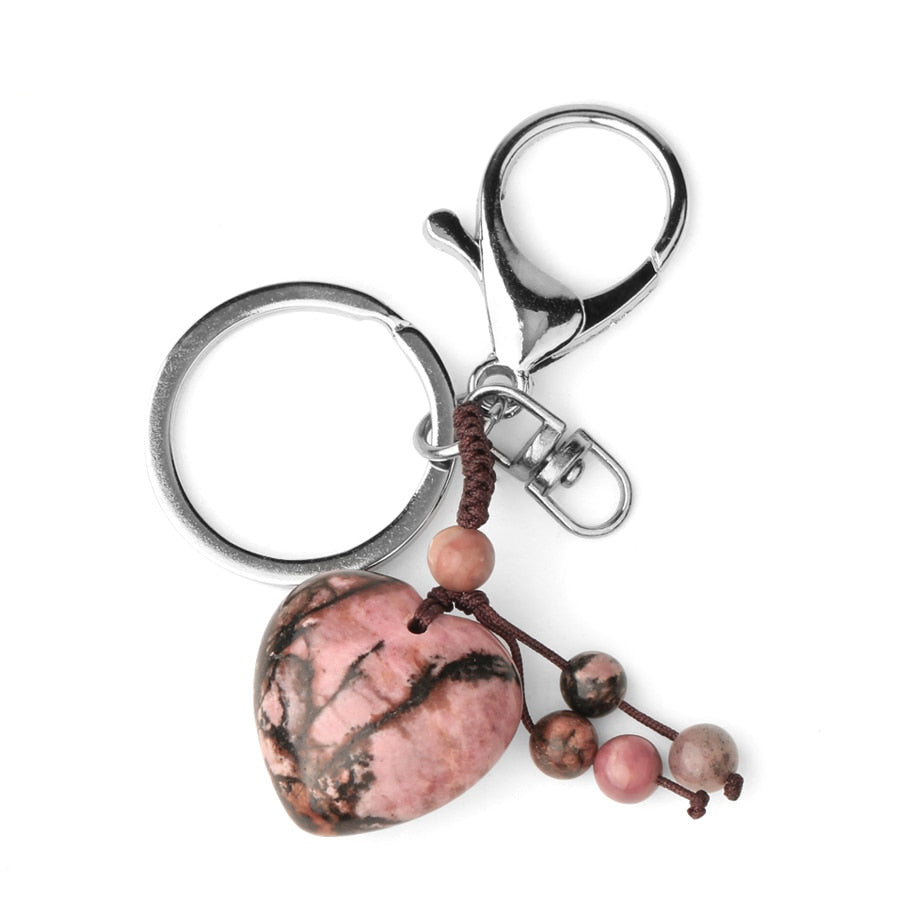  Pink Quartz Tiger Eye Keyring