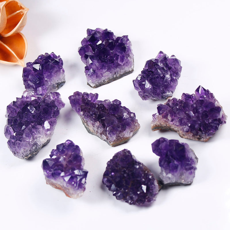 Natural Raw Amethyst Quartz Purple Crystal Cluster Healing Stones