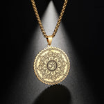 Vintage Buddhism Mandala Yoga Pendant OM Necklace