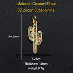 CZ Charms Cactus Necklace Pendant