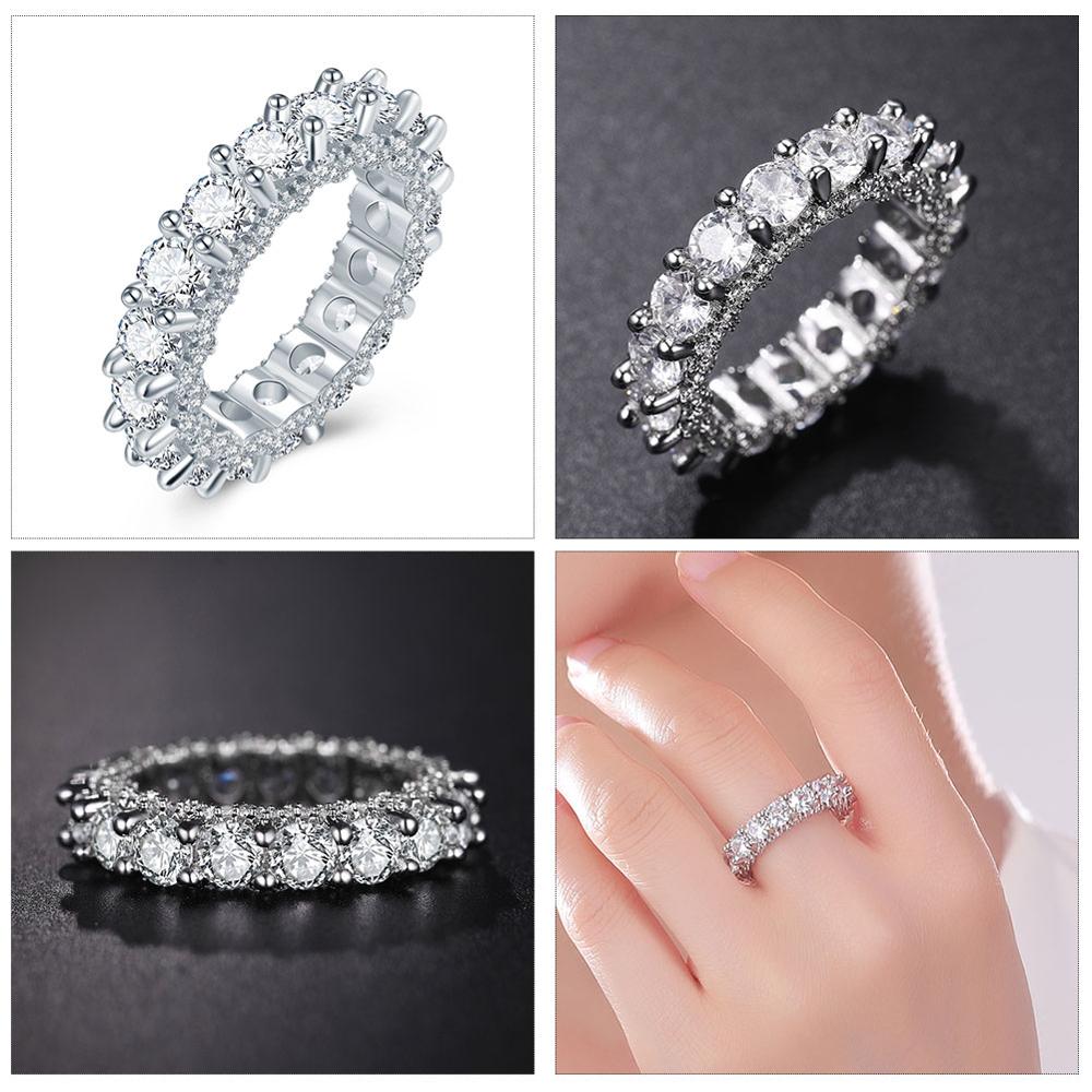 Wedding Bands Eternity Rings with Zirconia for Women
