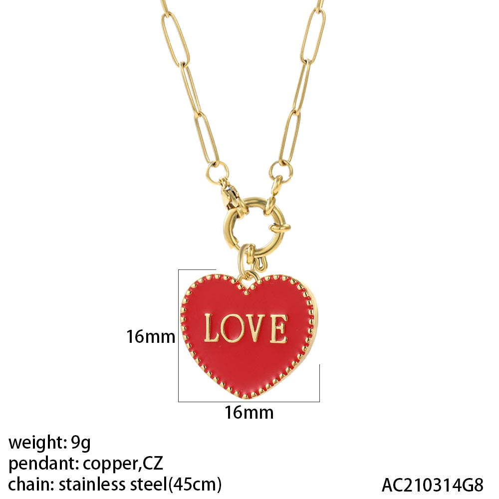 Red Heart Love Pendant for Women