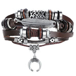 Leaf Feather Multilayer Leather Bracelet