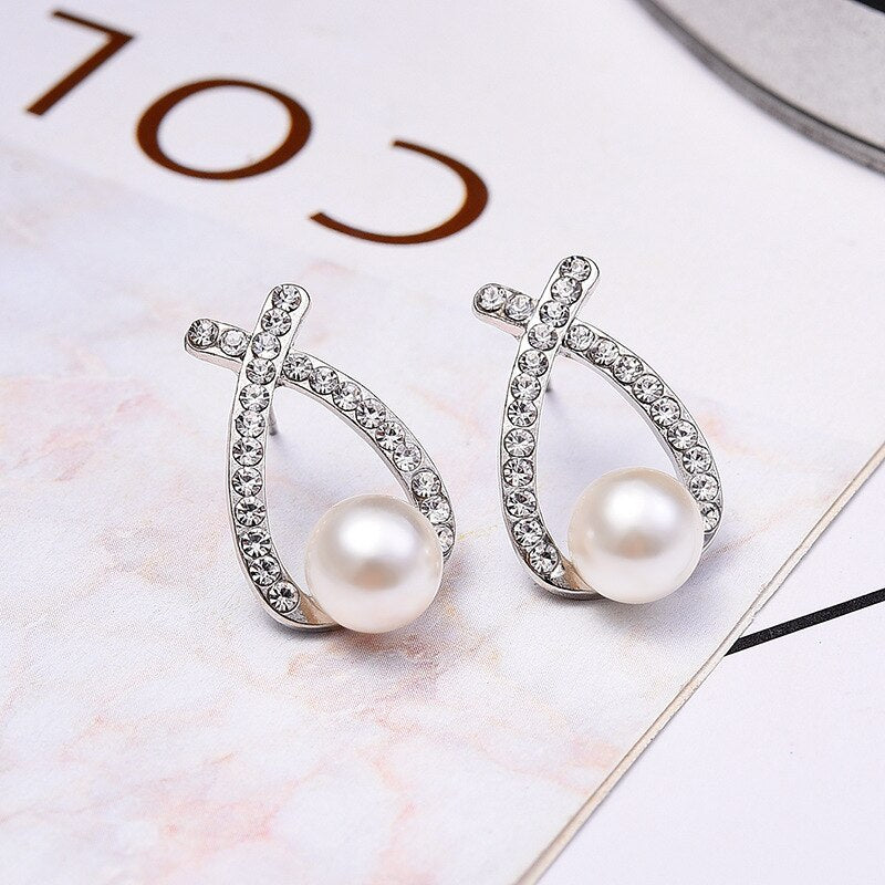 Long Crystal Tassel Gold Color Dangle Earrings