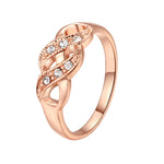 Wave Shape Rose Gold Color Wedding Finger Ring For Women