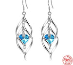 925 Sterling Crystal Long Dangle Earrings