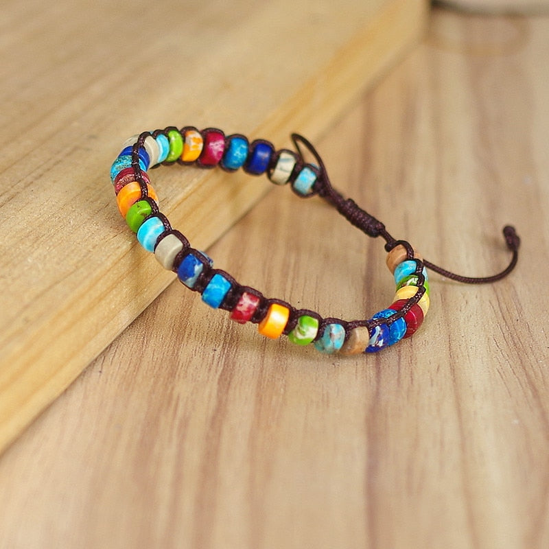 Woven Bracelet Natural Stone Boho Yoga Charm Bangle Fashion