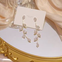 Real Gold Plated Leaves Earring