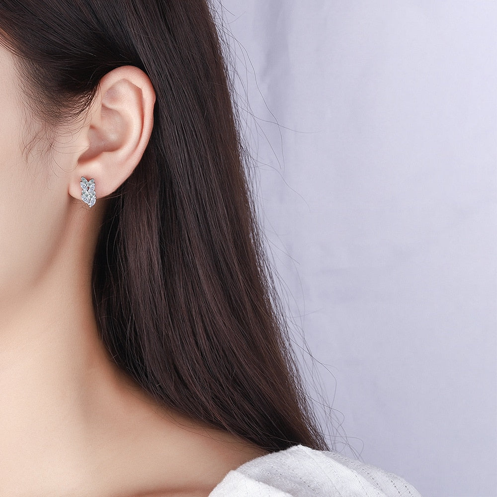 925 Sterling Silver Hoop Crystal Earrings