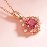 Ruby gemstones red crystal pendant necklaces