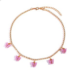 Iced Out Butterfly Choker Necklaces For Women