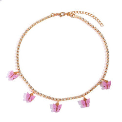 Iced Out Butterfly Choker Necklaces For Women – Crystal Candle Hub