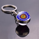 7 Chakra Yoga Meditation Glass Ball Key Chain