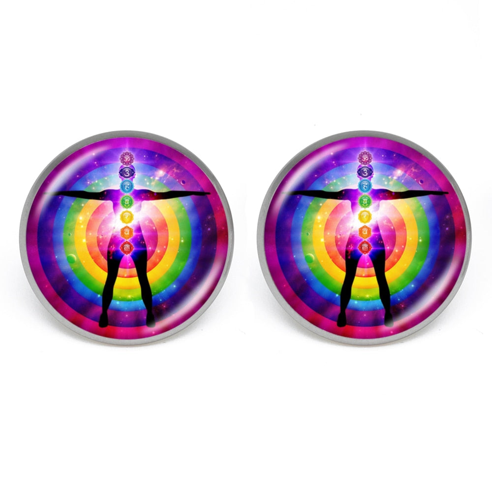 7 Chakra Reiki Photo Stud Earring