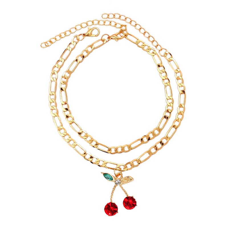 Crystal Cherry Anklet