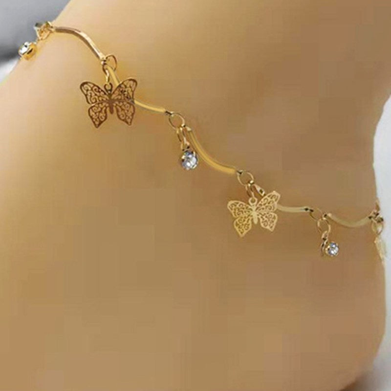 Butterfly Rhinestone Anklet