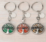Luxury Crystal Stone Tree of Life Keychain