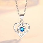 Crystal CZ Heart Pendant Choker Necklace