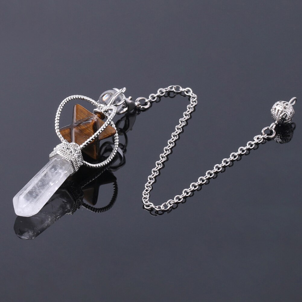 YOGA DOWSING AMULET CHARM HEALING CRYSTAL CHAIN PENDULUM