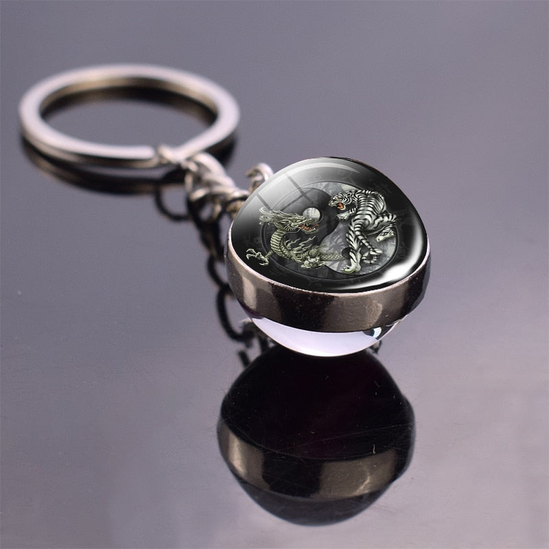 Glass Ball Pendant Keychains