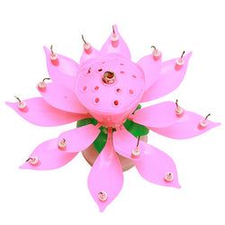 Lotus Flower Rotating Birthday Musical Candle