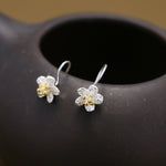 925 sterling silver Long Flower Earrings