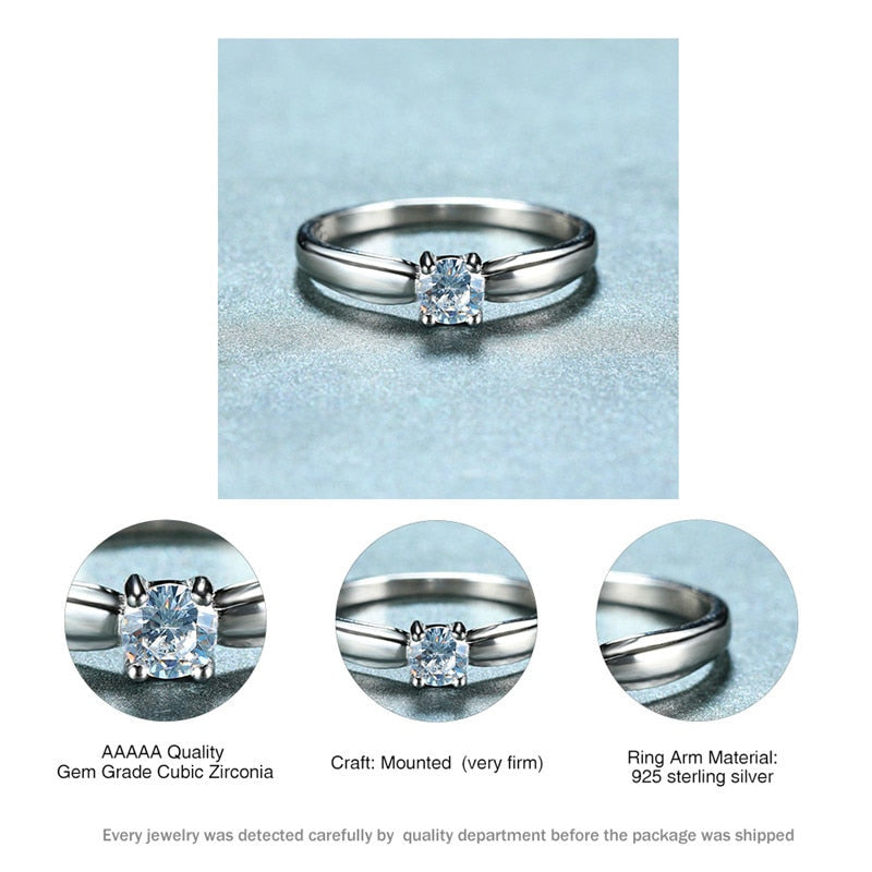 Luxury Female Small Round Stone Ring