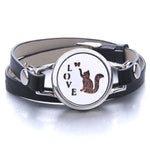 Oil Diffuser Locket Leather Bracelet