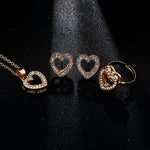 Anniversary Wedding Necklace Earrings Bangle Ring Set
