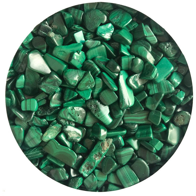 Malachite Crystal Gravel Mineral Crystal Chip Beads Home or Fountain Decor Tumbled Stone