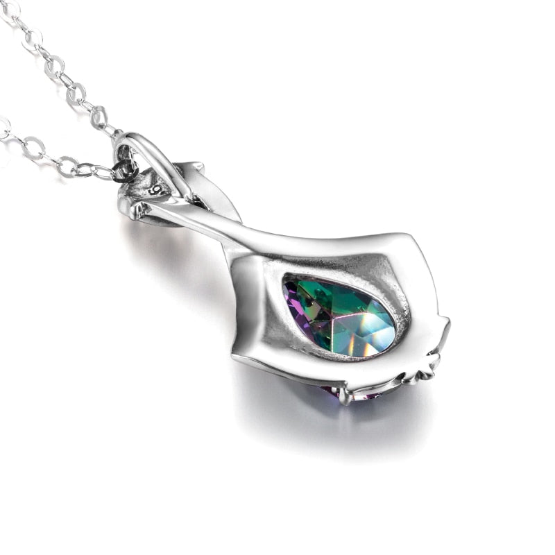 925 Silver Pendant Vintage Gemstone Pendant Necklace