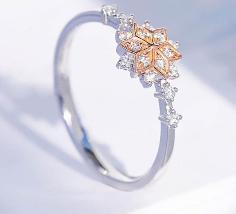 Cute Dainty Women's Snowflake Finger Rings