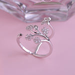 Luxury Crystal Butterfly Tree Leaf Wedding Rings